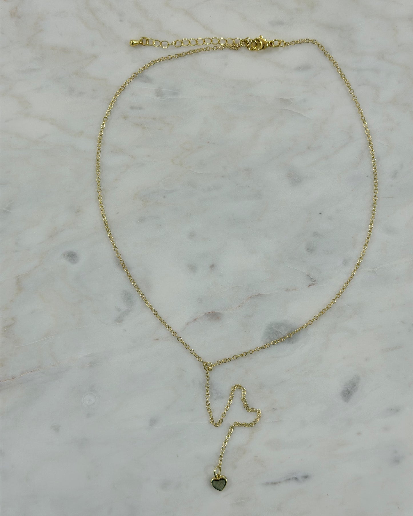 Hanging Heart Lariat Necklace