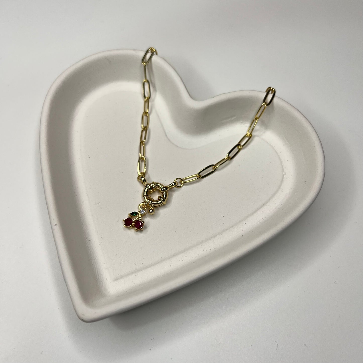 Lock and Cherry Necklace