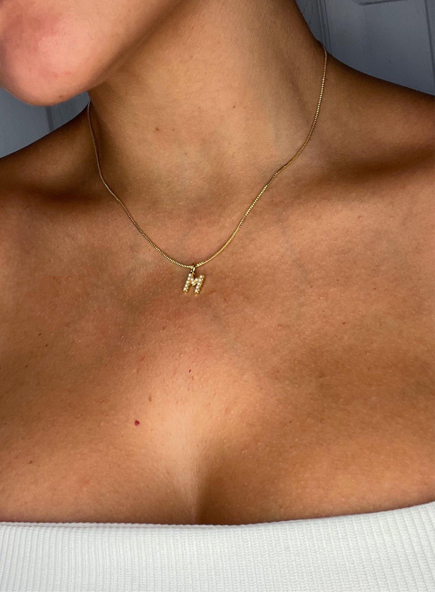 Adjustable Pearl Letter Necklace