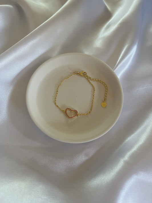 Pink Gold Heart Bracelet