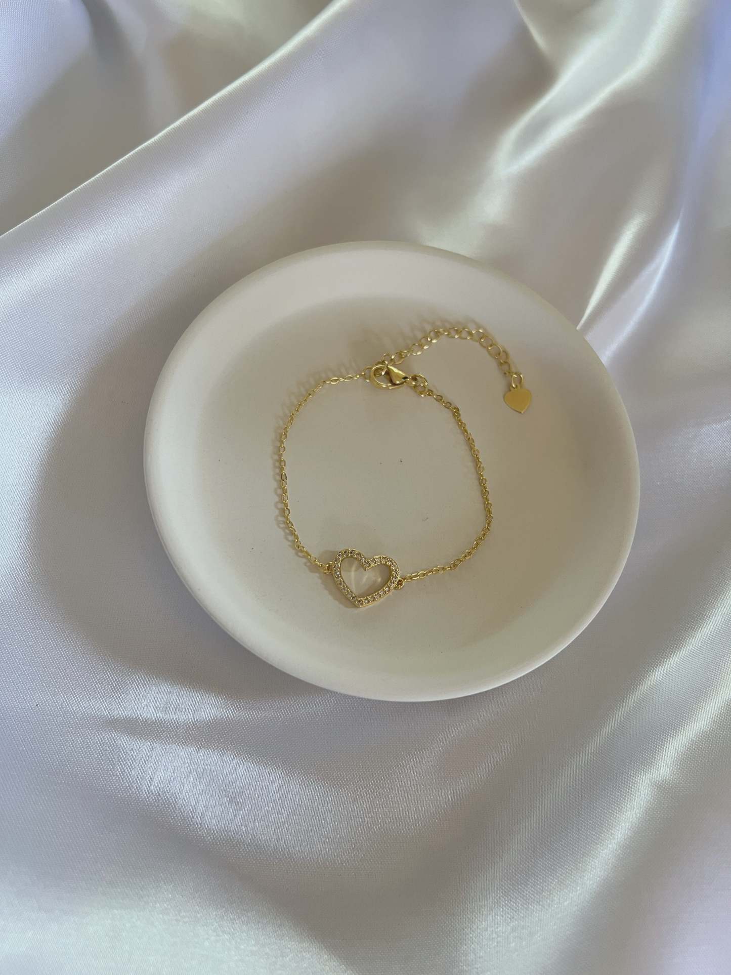 White Gold Heart Bracelet