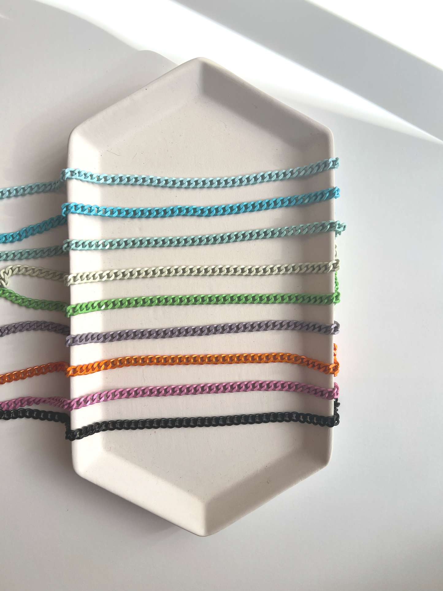 Half Link & Half Colored Cuban Link necklace