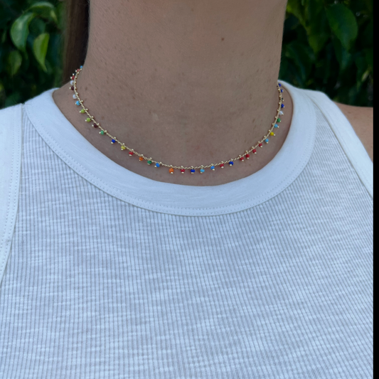 Beaded Gold Necklace