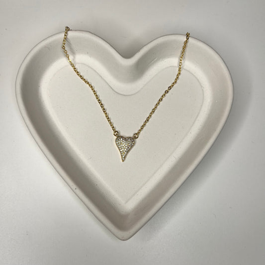Dainty Zirconium Gold Heart