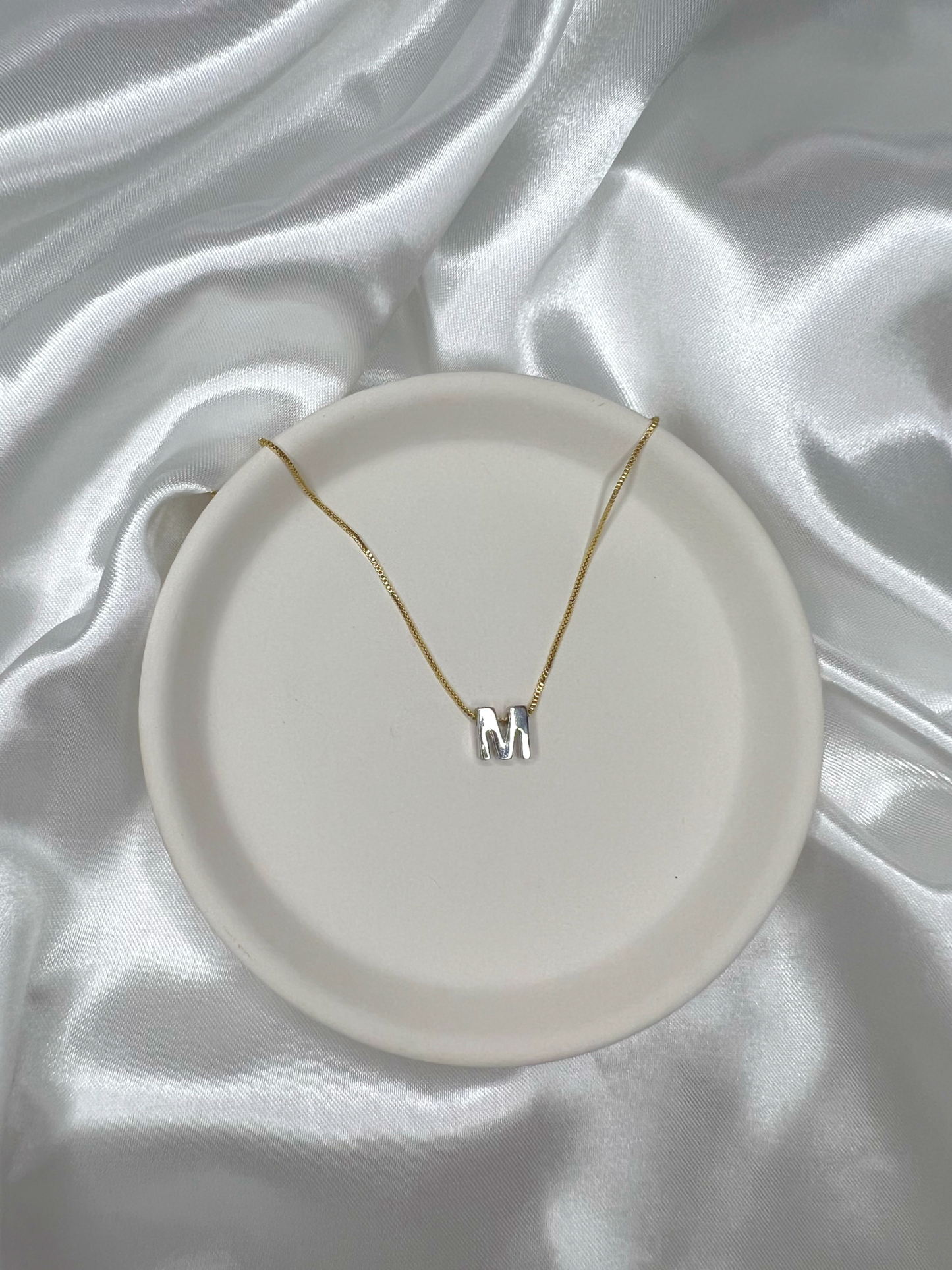 Adjustable Silver Letter Necklace