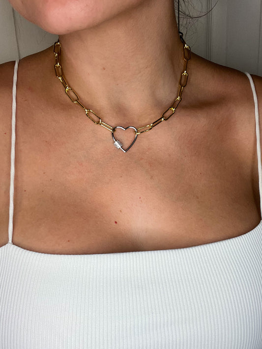 Big Heart Clip Necklace