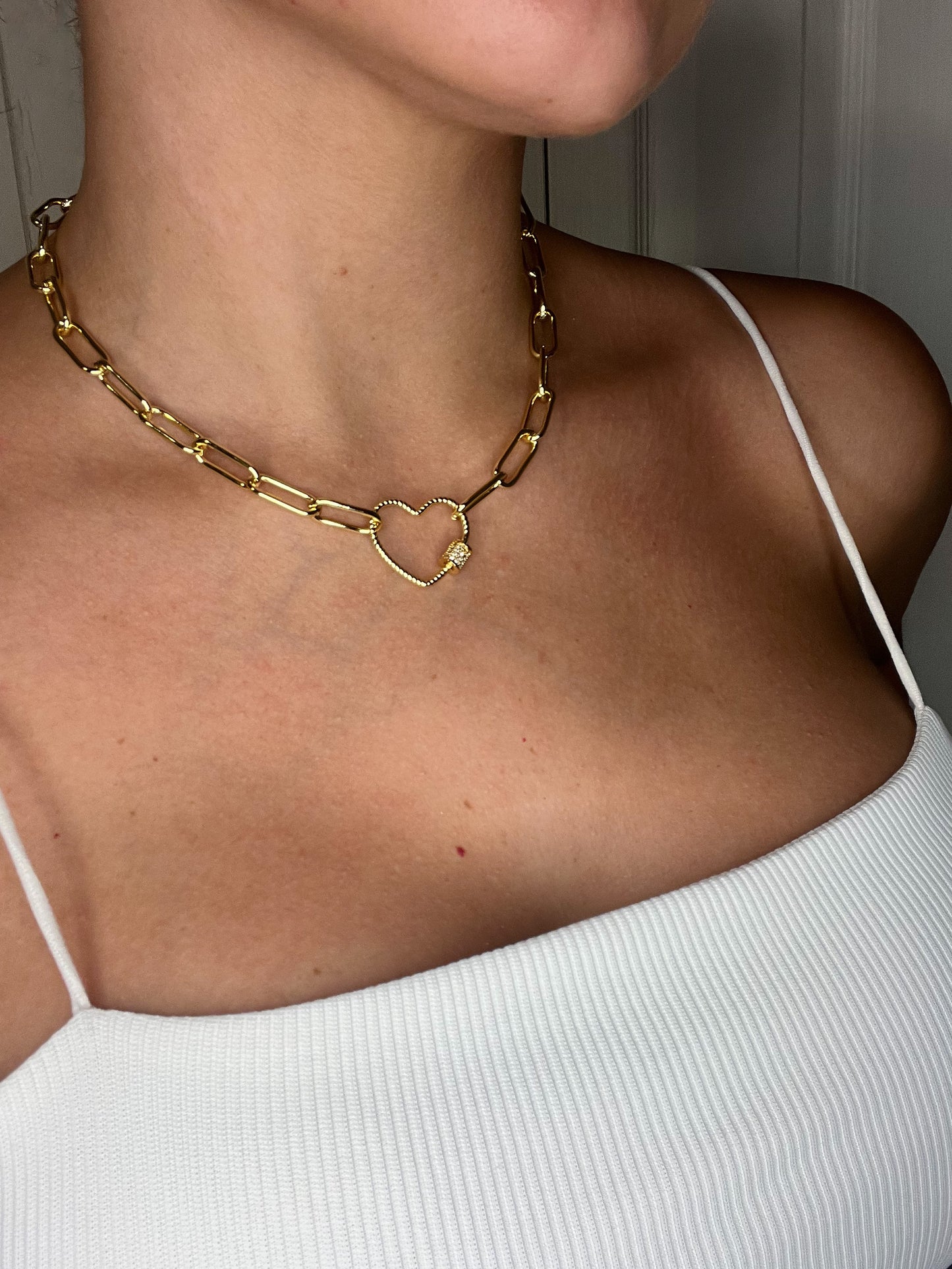 Big Heart Clip Necklace