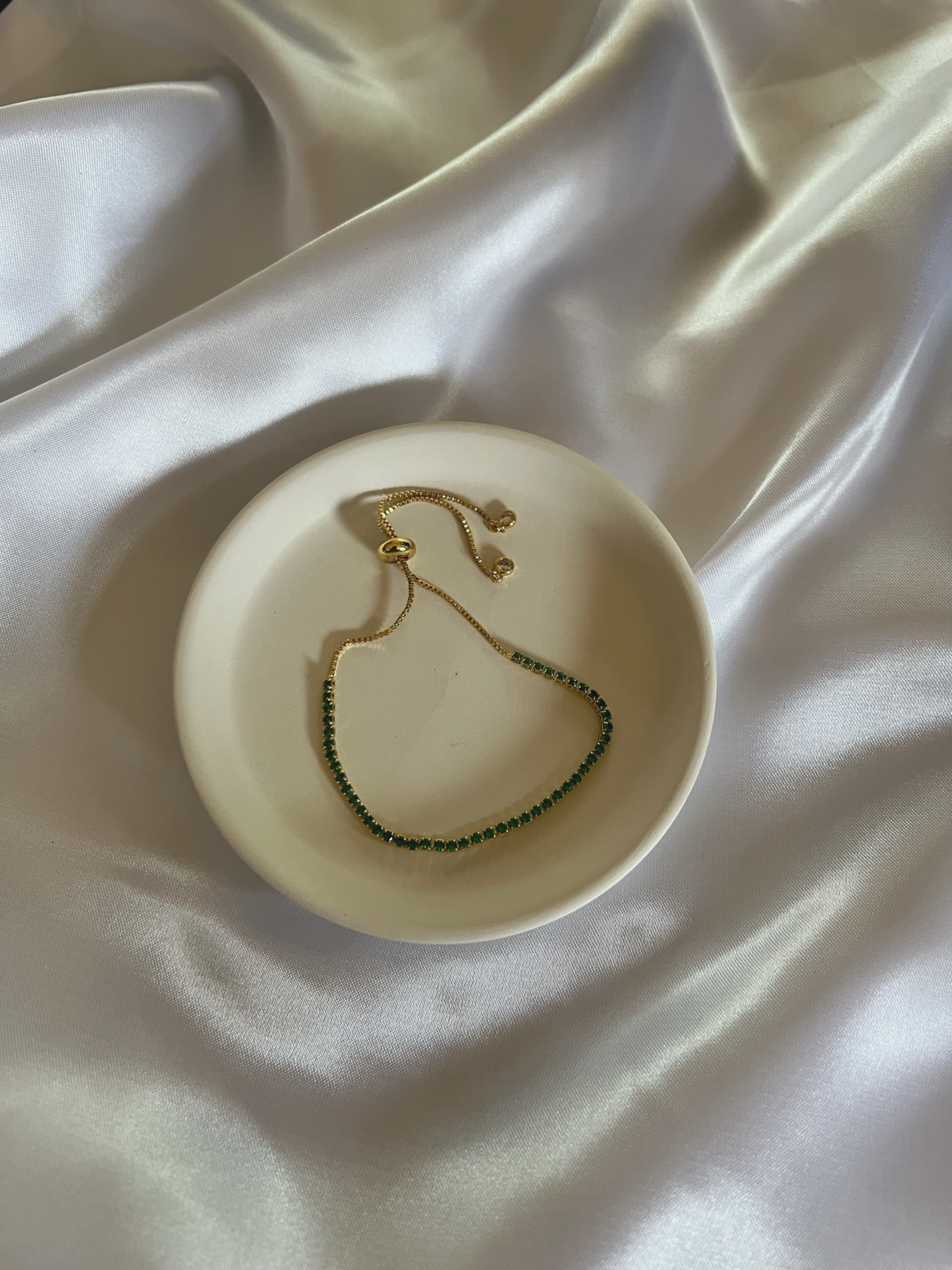 Green Tennis Bracelet