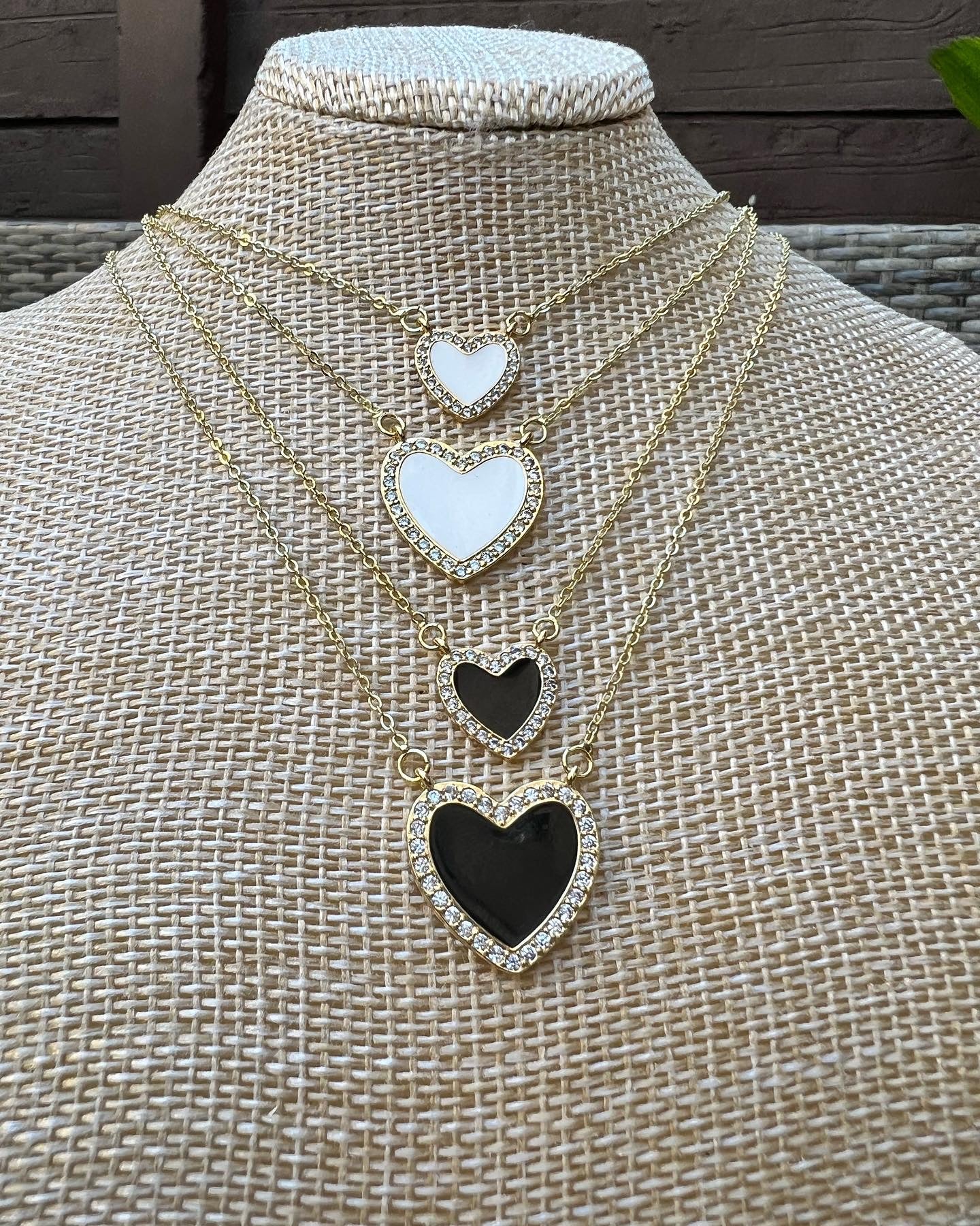 Zirconium Frame Heart Necklace