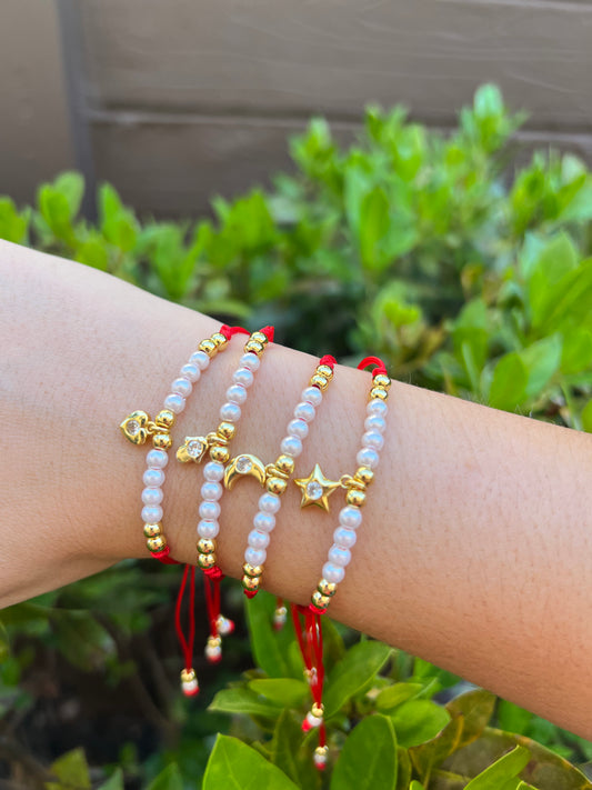 Red Bracelet with Charm