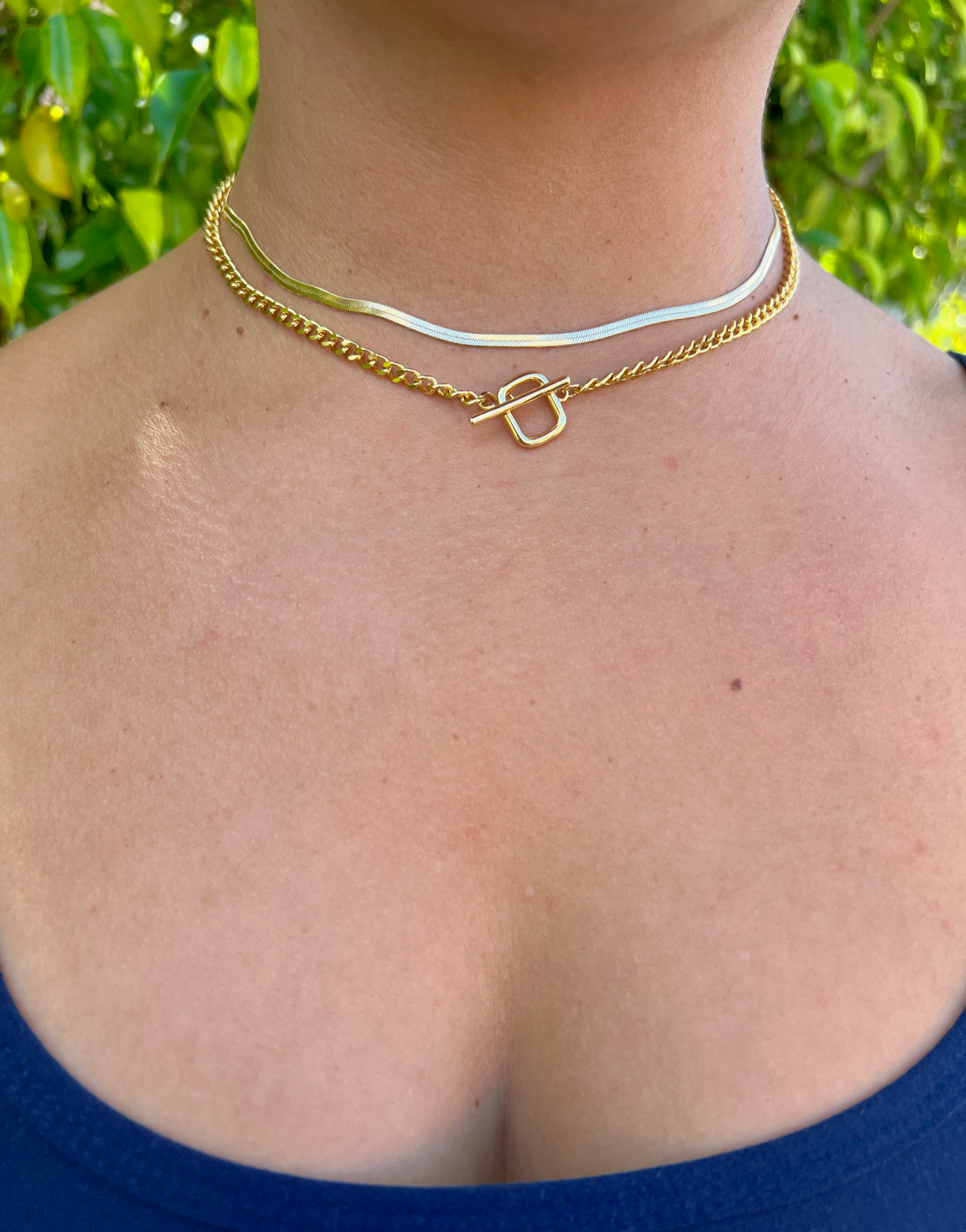 Squared Lock Cuban Link Necklace