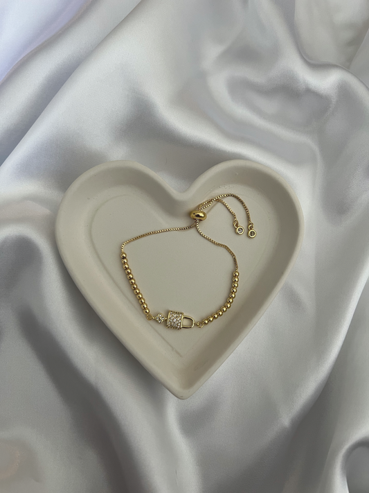 Zirconium Key & Lock Bracelet