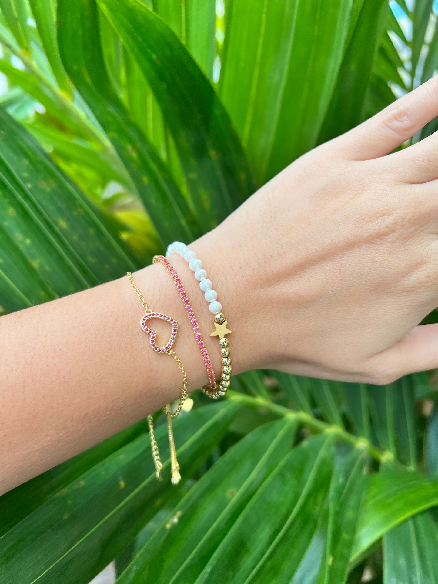 White Gold Heart Bracelet