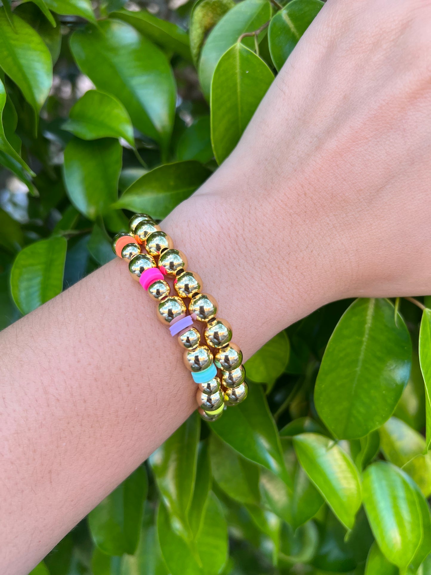 Neon Gold Bead Bracelet