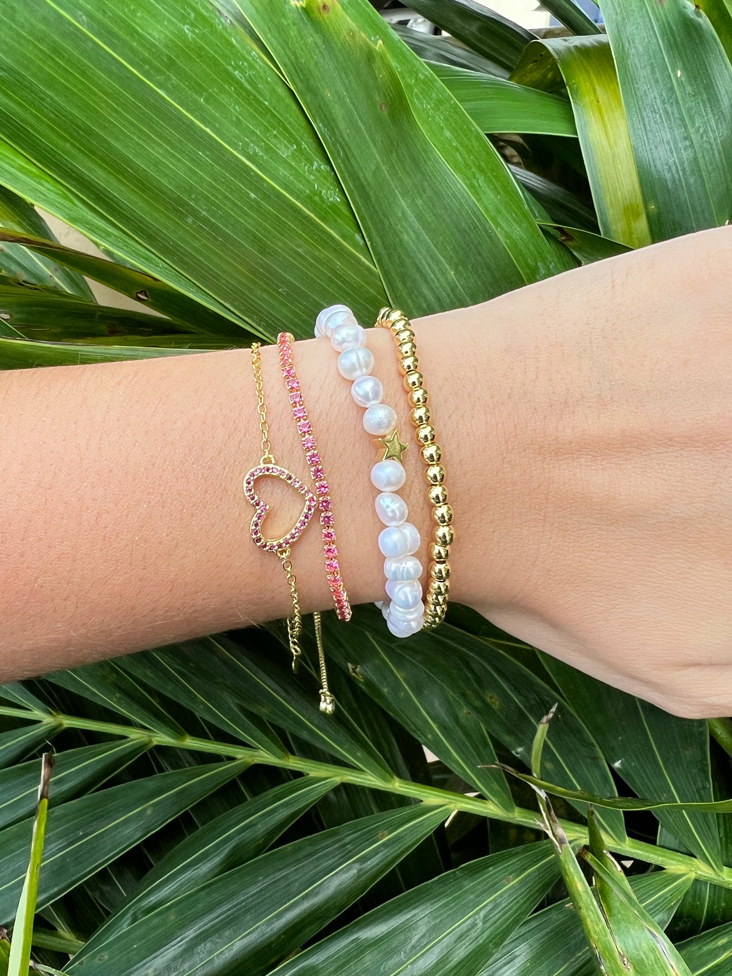 Pink Gold Heart Bracelet